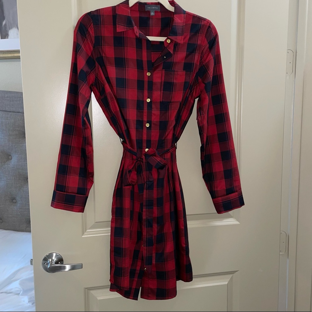 The Limited Red and Black Plaid Dress